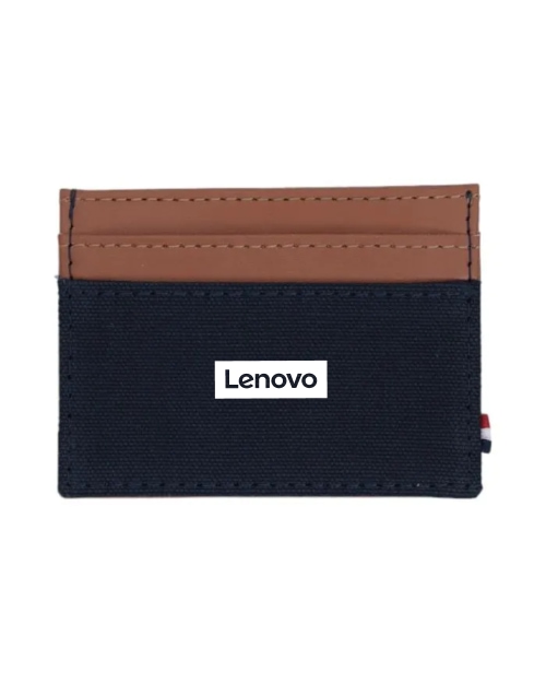 Houston Card Wallet- Navy Blue with Tan